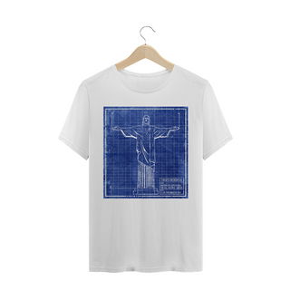 Camiseta Masculina Cristo Redentor blueprint