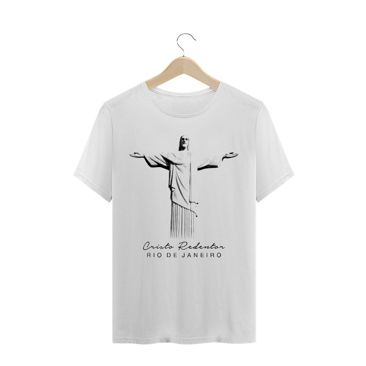 Nome do produto: Camiseta Masculina Cristo Redentor braços abertos