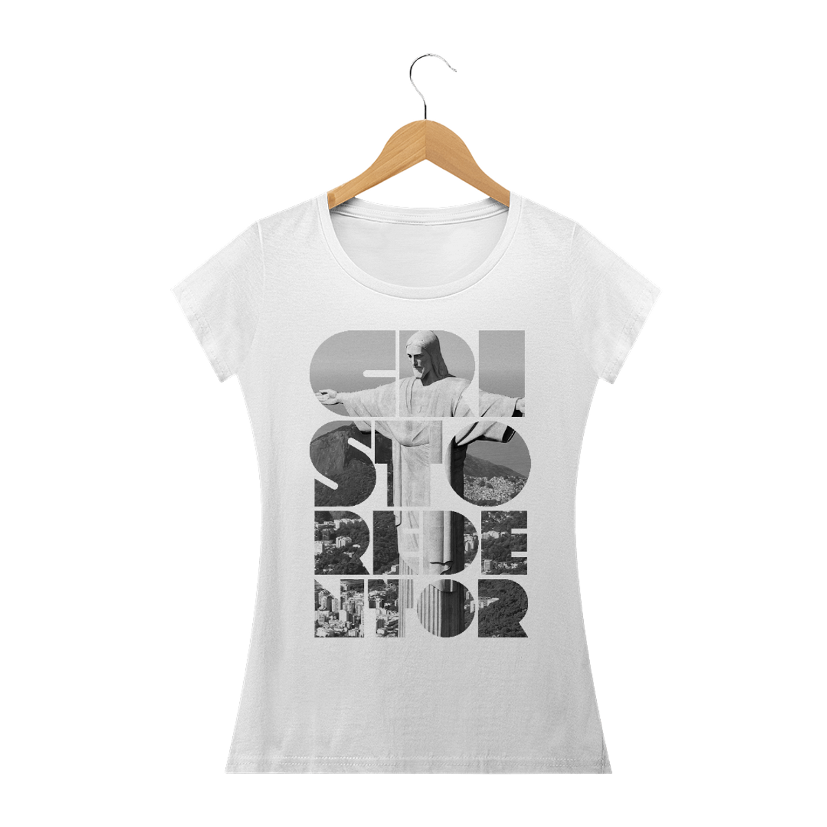 Nome do produto: Camiseta Feminina Cristo Redentor cidade Rio