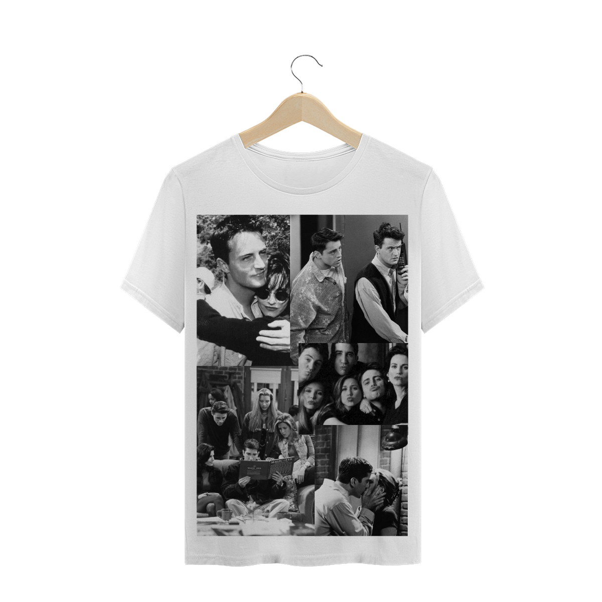 Nome do produtoFRIENDS - Camiseta BW colagem - T-Shirt Quality