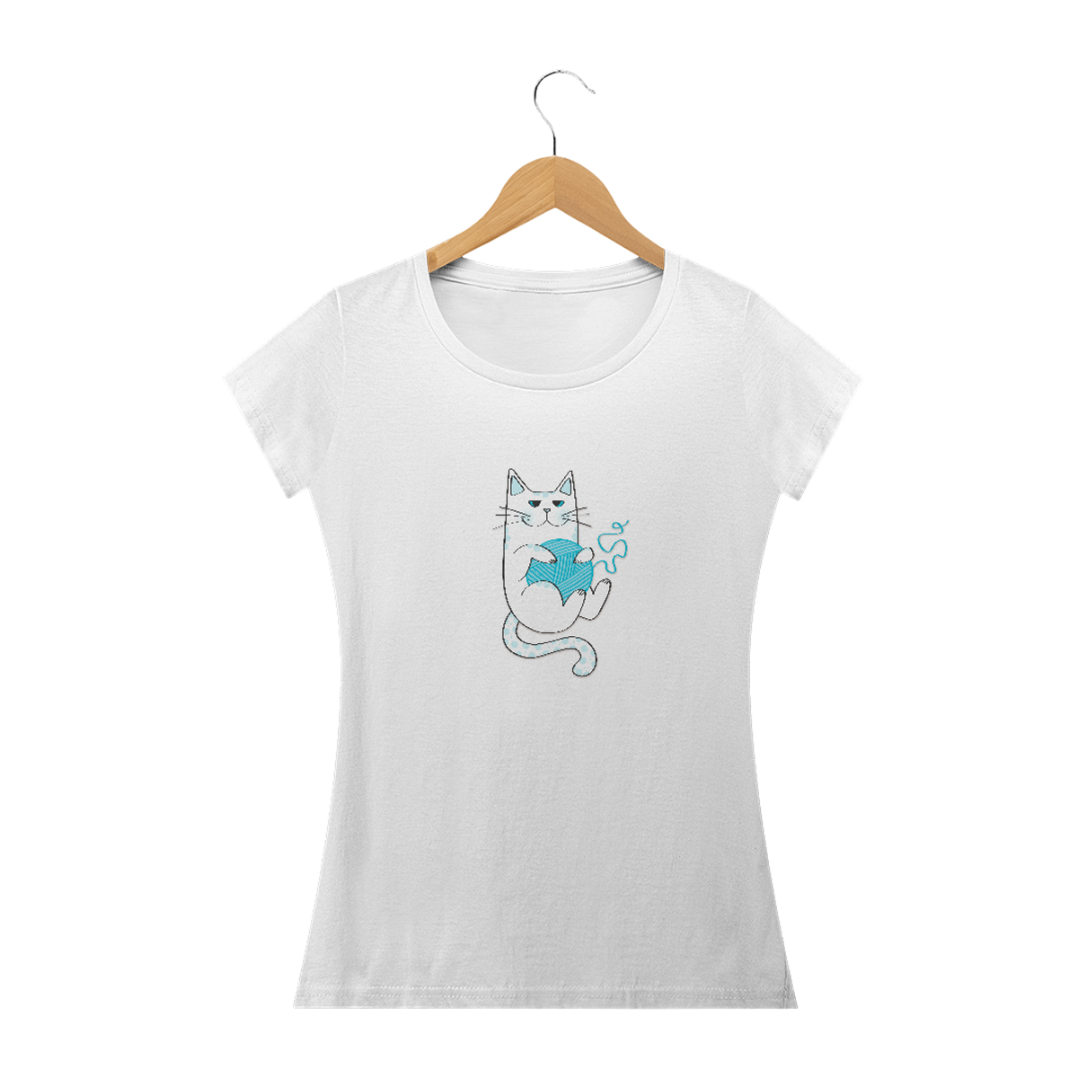 Nome do produtoCamiseta Feminina Prime | Gatinho Artesão Azul