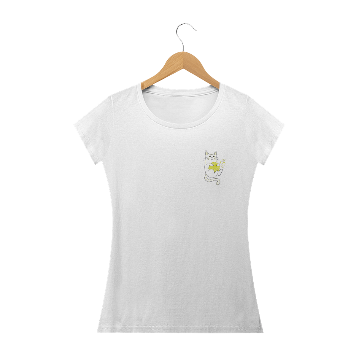 Nome do produtoCamiseta Feminina Prime | Gatinho Amarelo 02