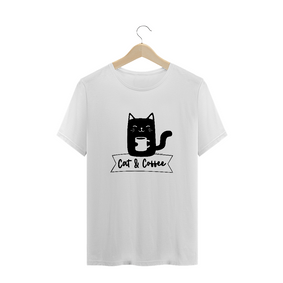 Camiseta Unissex Prime | Cat and Coffee Black