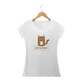 Camiseta Feminina Prime | Cat and Coffee/Milk