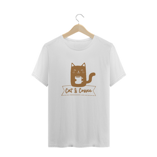 Nome do produtoCamiseta Unissex Prime | Cat and Coffee Black/Milk