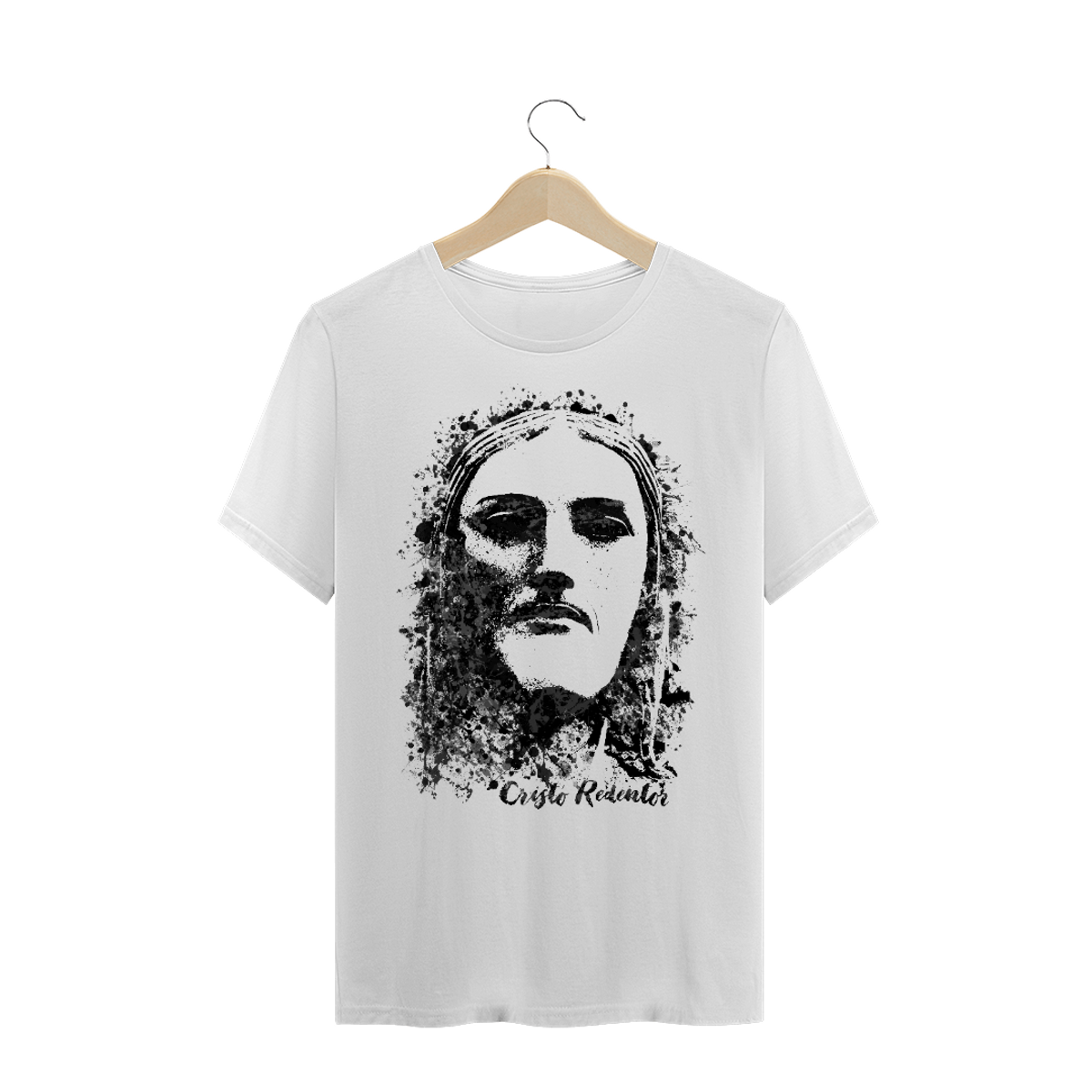 Nome do produto: Camiseta Masculina Cristo Redentor rosto graffiti