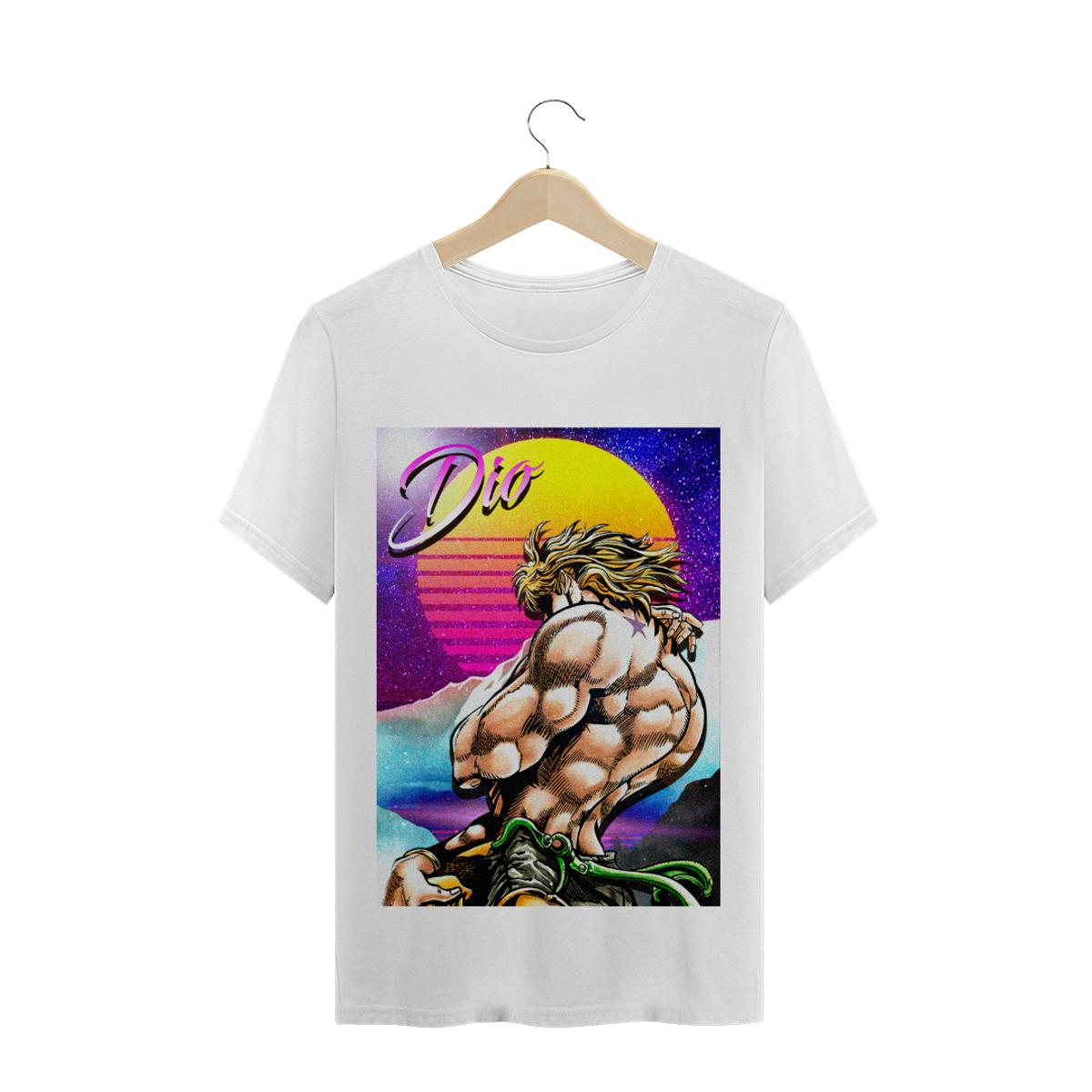 Nome do produto: Camiseta Dio JoJo Futurista Preta e Branca