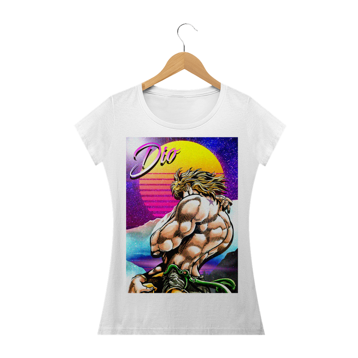 Nome do produto: Camiseta Dio JoJo Futurista Preta e Branca