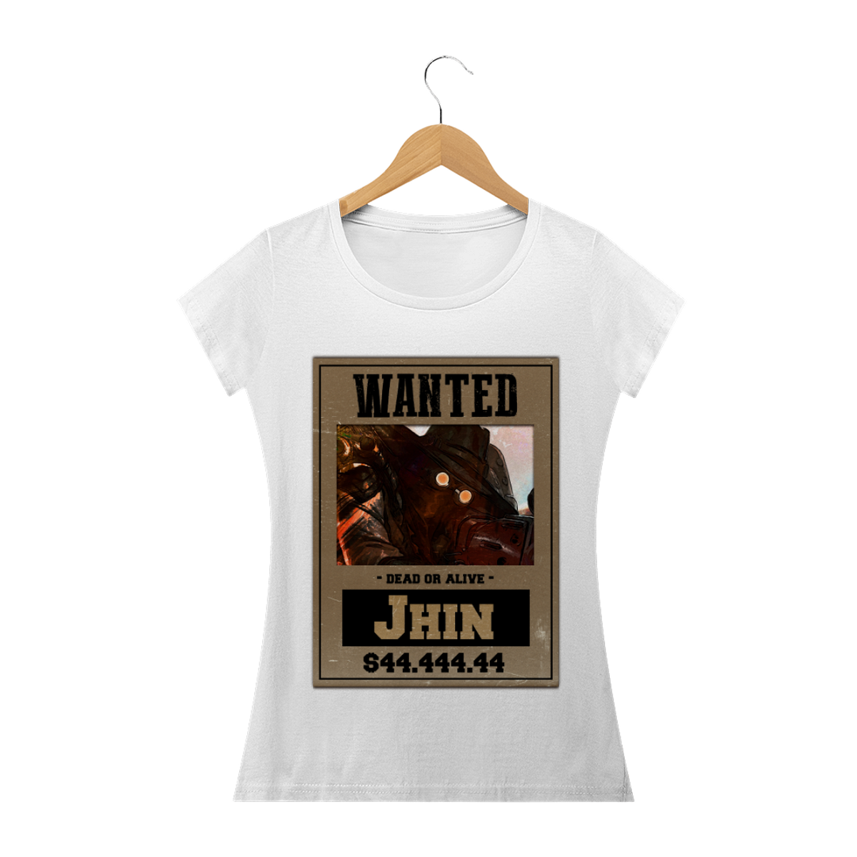 Nome do produto: Camiseta Jhin LoL Wanted 4 cores