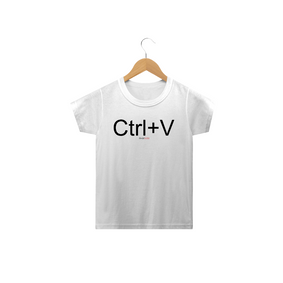 T-Shirt Quality Infantil Ctrl+V Branca