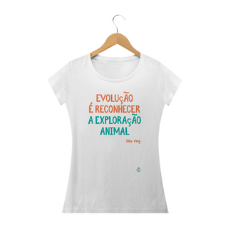 Camiseta Baby Long - Evolução - Coleção Sou Veg. 