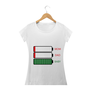 Camiseta Mom Dad Baby Feminina