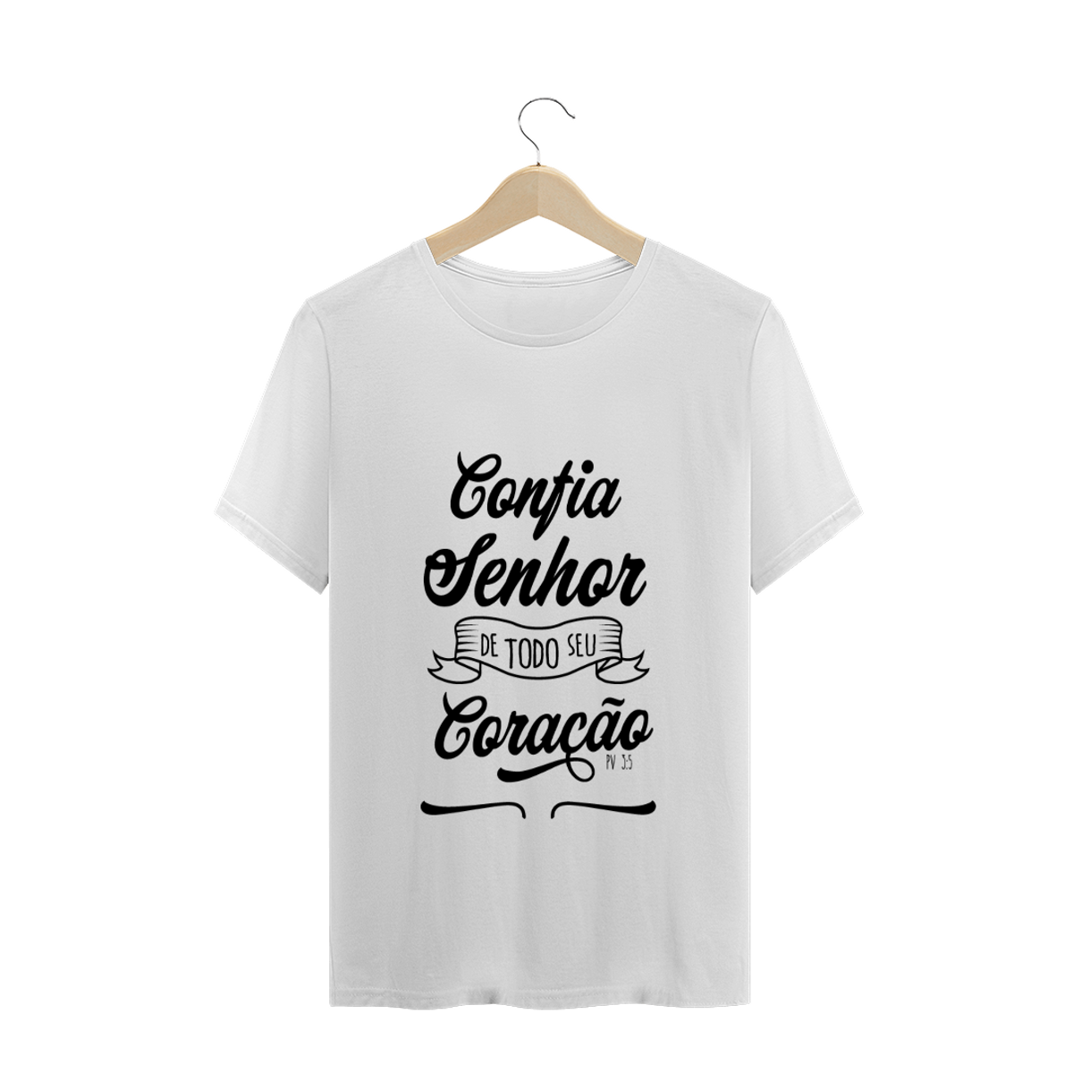 Nome do produto: CAMISETA MASCULINA FRASE BIBLICA 