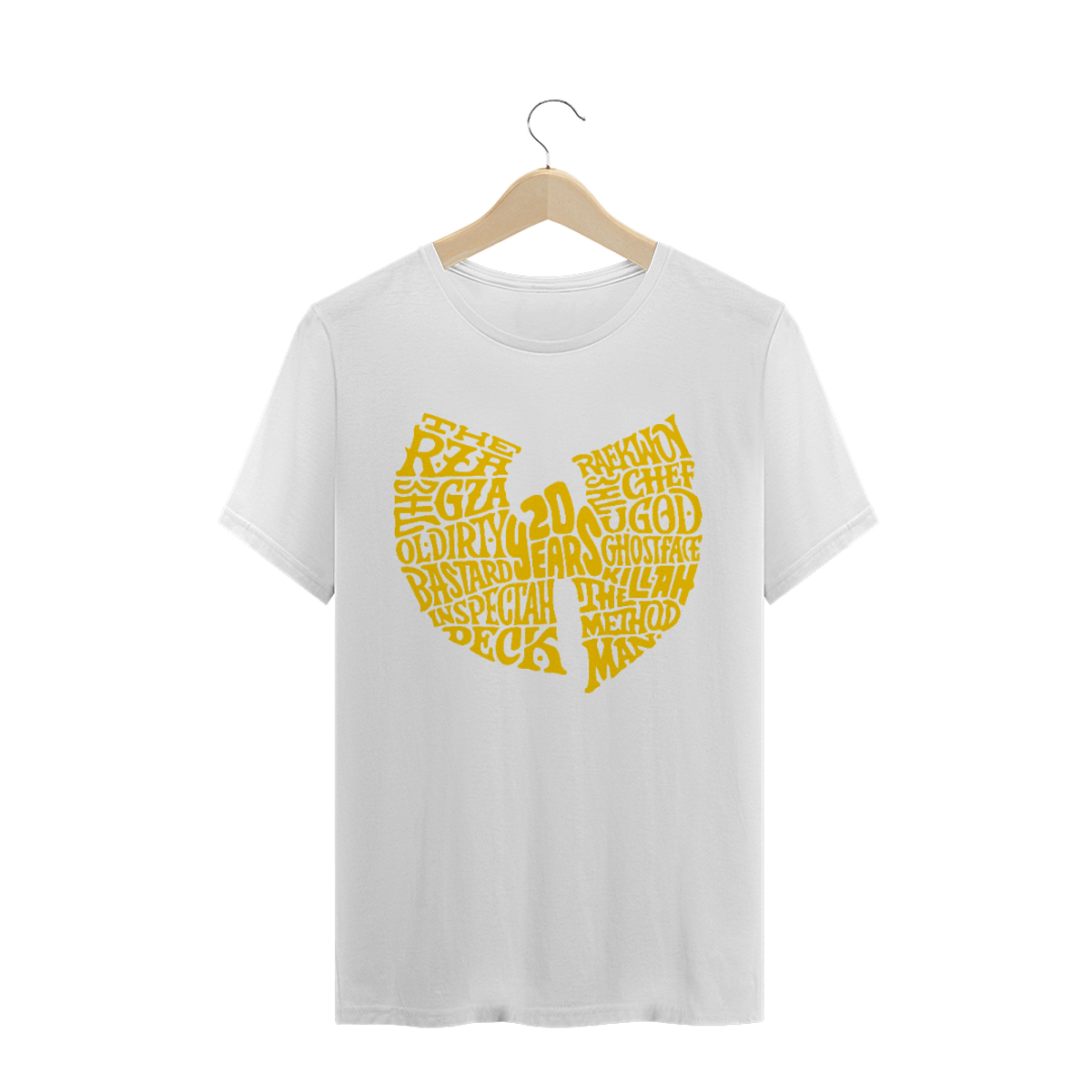 Nome do produto: Camiseta de Malha Quality Wu Tang Clan  20 Years Yellow