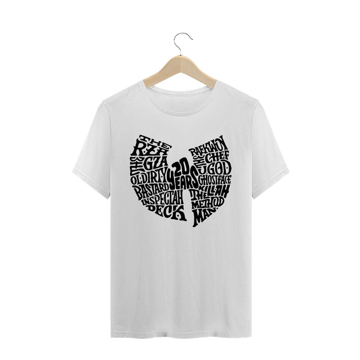 Nome do produto: Camiseta de Malha Quality Wu Tang Clan  20 Years Black