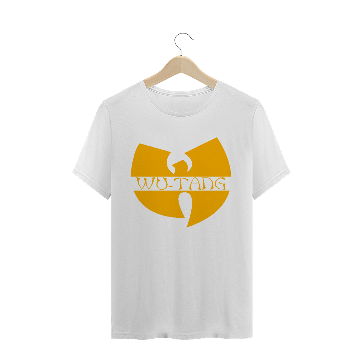 Nome do produto: Camiseta de Malha Quality Wu Tang Clan Logo Texto Tradicional Amarelo