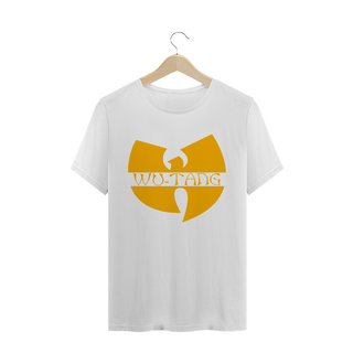 Camiseta de Malha Quality Wu Tang Clan Logo Texto Tradicional Amarelo