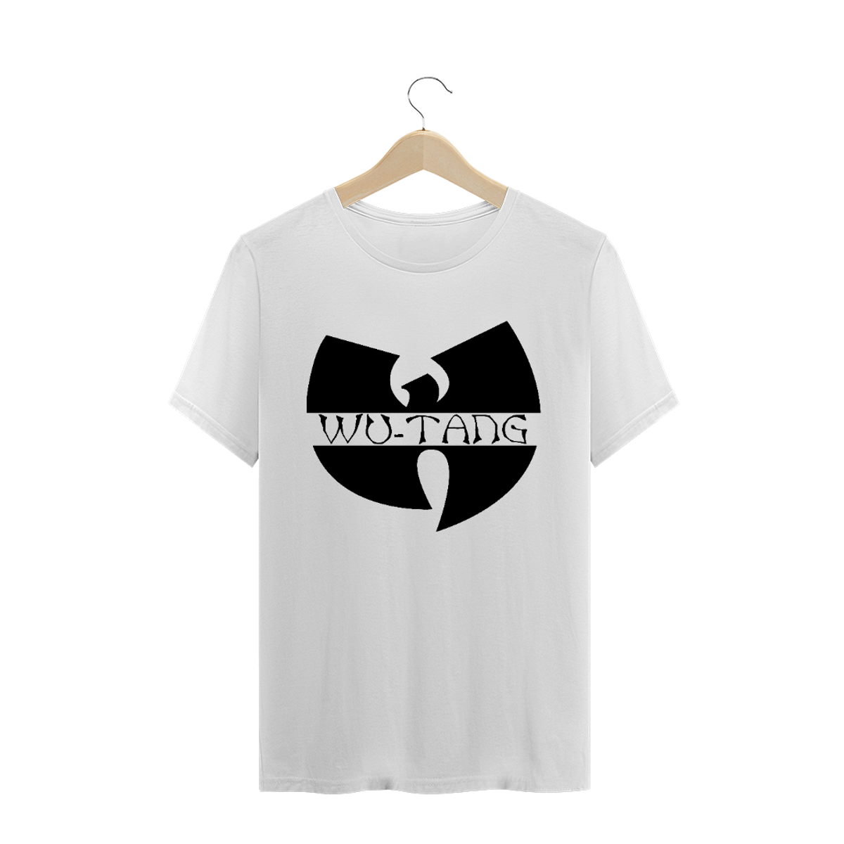 Nome do produto: Camiseta de Malha Quality Wu Tang Clan Logo Texto Tradicional Black