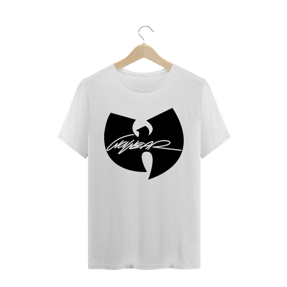 Camiseta de Malha Quality Wu Tang Clan Wu Wear Logo Signature Preto