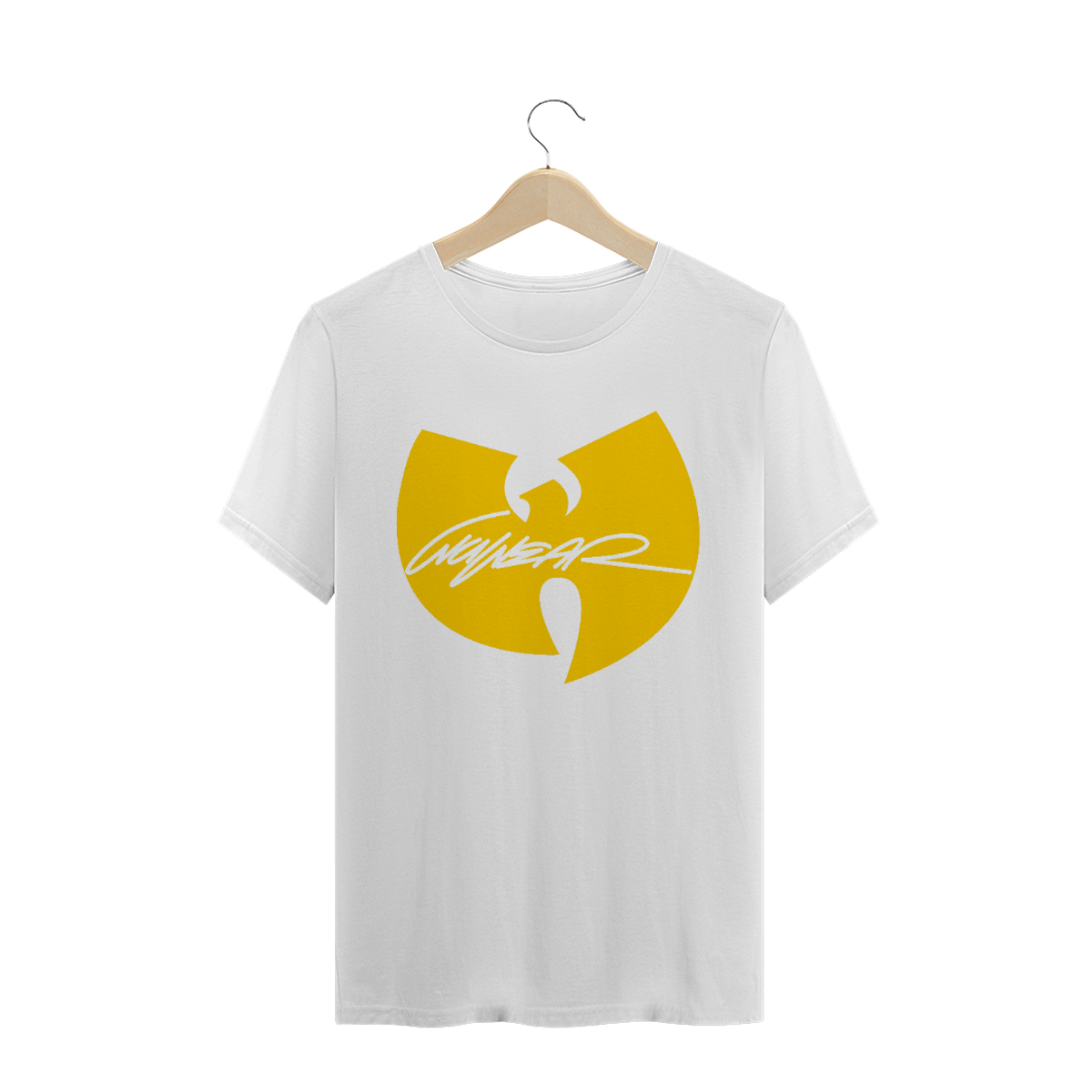 Nome do produto: Camiseta de Malha Quality Wu Tang Clan Wu Wear Logo Signature Amarelo