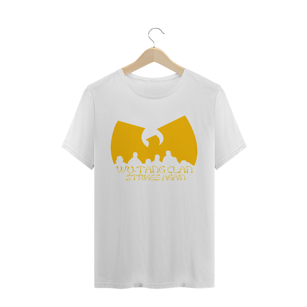 Nome do produto: Camiseta de Malha Quality Wu Tang Clan Logo Strikes Again Amarelo