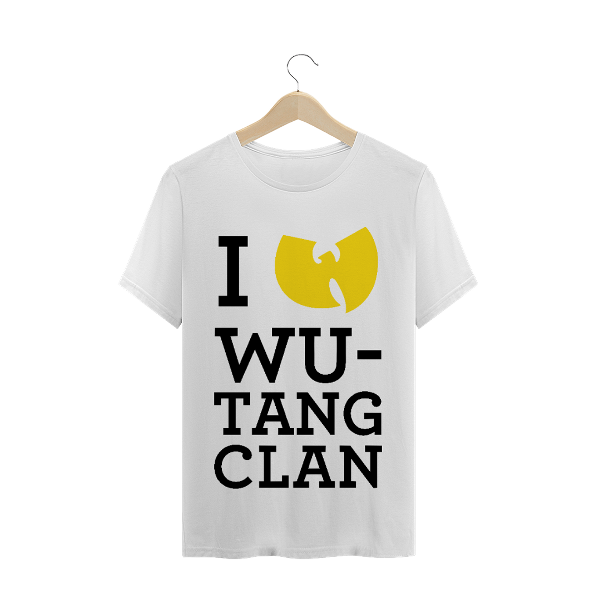 Nome do produto: Camiseta de Malha Quality Wu Tang Clan I Love WU Black