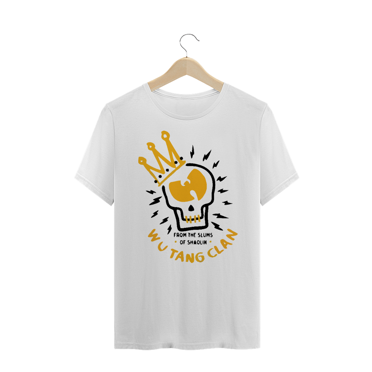 Nome do produto: Camiseta de Malha Wu Tang Clan Hip Hop PLUS SIZE Slum Caveira
