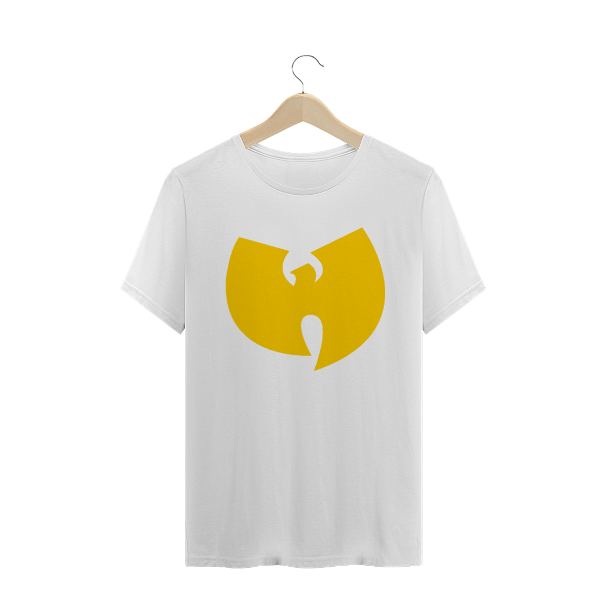 Nome do produto: Camiseta de Malha Wu Tang Clan Hip Hop PLUS SIZE Logo Tradicional Amarelo