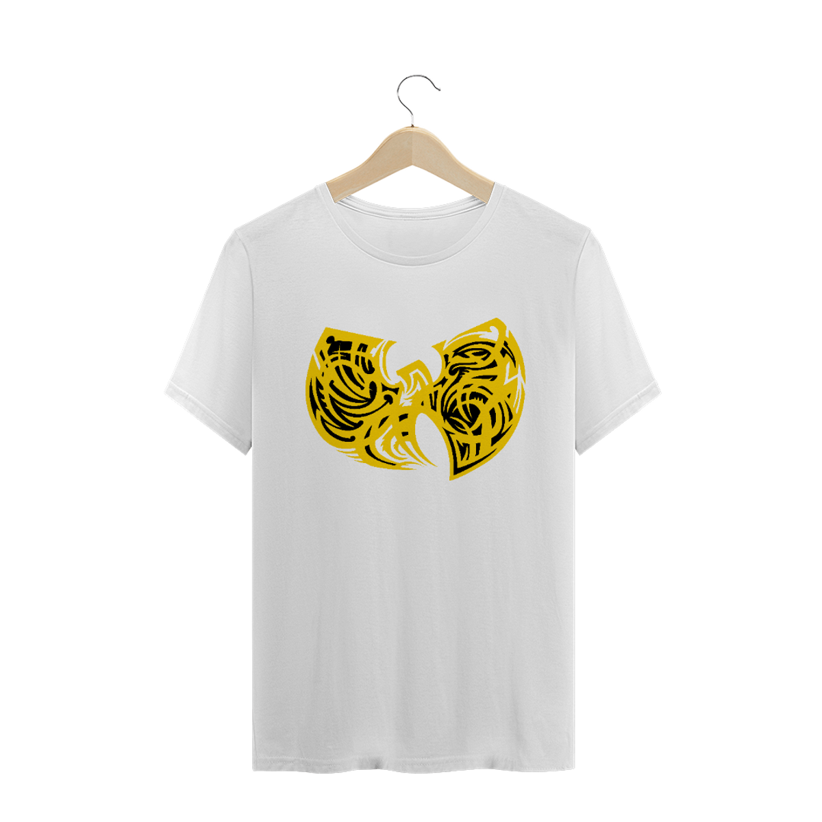 Nome do produto: Camiseta de Malha Wu Tang Clan Hip Hop PLUS SIZE Logo Listras