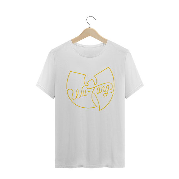 Camiseta de Malha Wu Tang Clan Hip Hop PLUS SIZE Logo Traço Amarelo