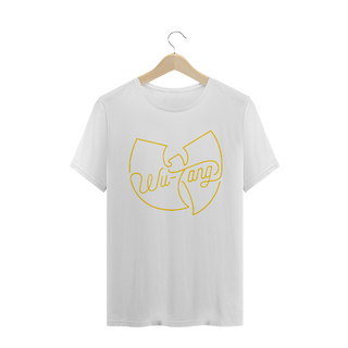 Camiseta de Malha Wu Tang Clan Hip Hop PLUS SIZE Logo Traço Amarelo