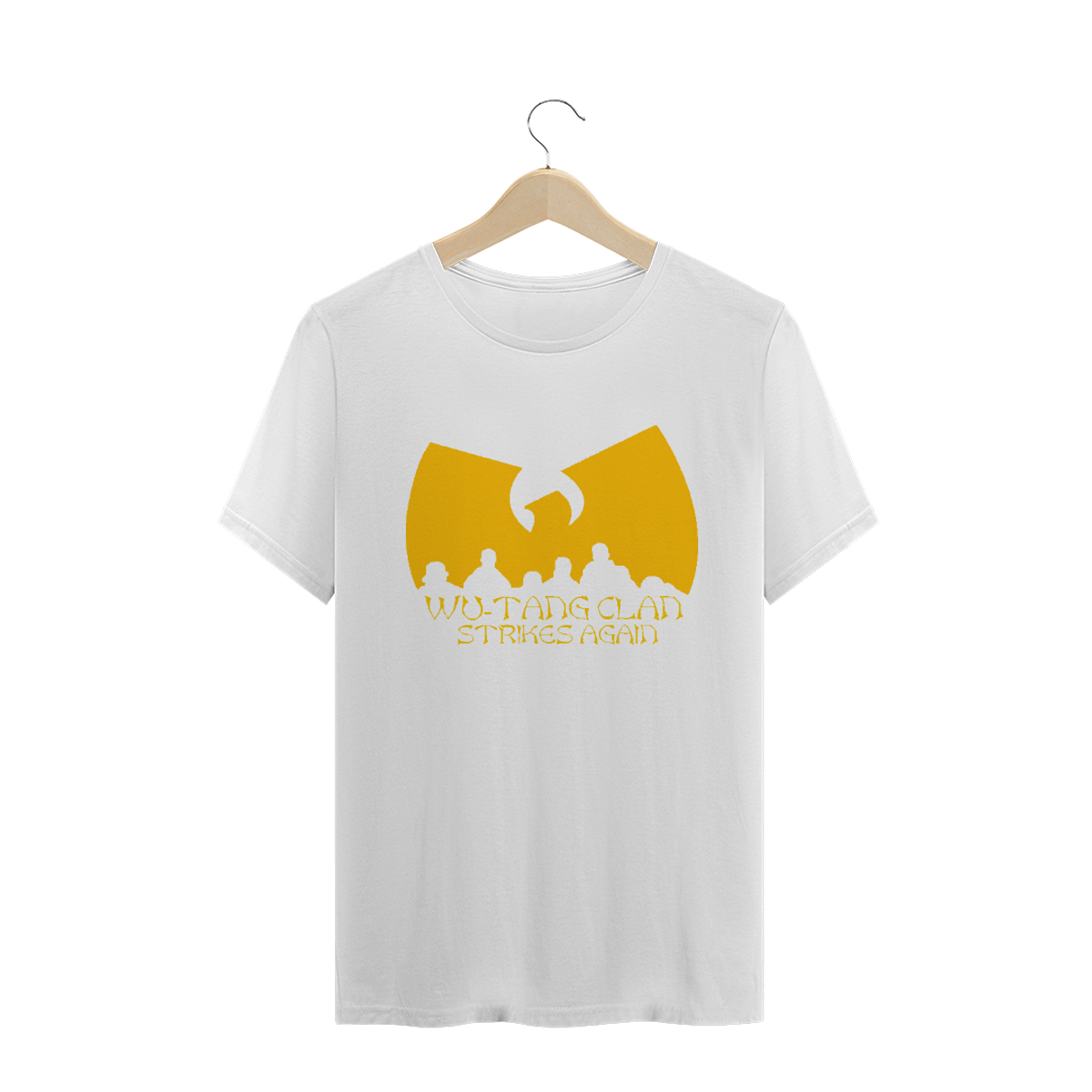 Nome do produto: Camiseta de Malha Wu Tang Clan Hip Hop PLUS SIZE Strike Again Amarelo