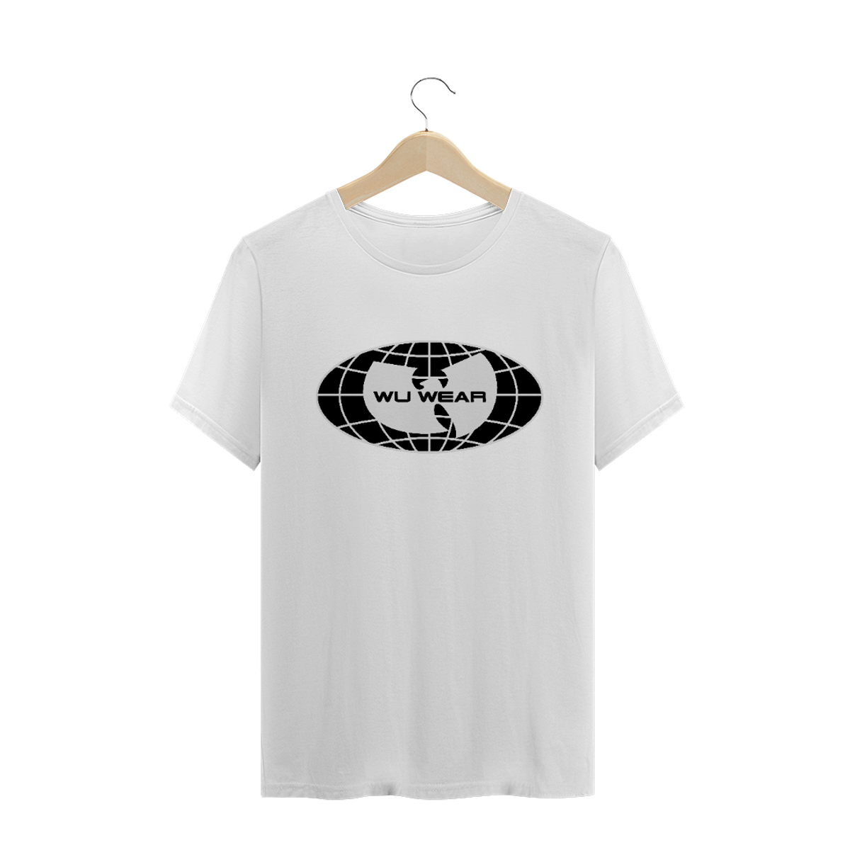 Nome do produto: Camiseta de Malha Wu Tang Clan Hip Hop PLUS SIZE WuWear Globo Branco