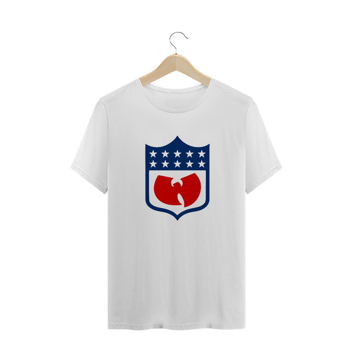 Nome do produto: Camiseta de Malha Wu Tang Clan Hip Hop PLUS SIZE Escudo NFL