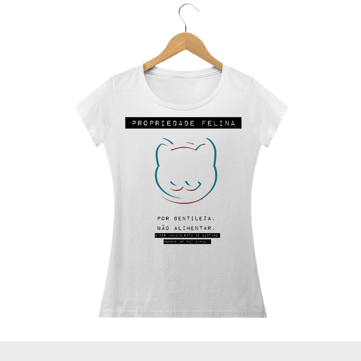 Nome do produtoCamiseta Feminina Propriedade Felina