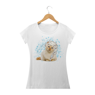 Nome do produtoCamiseta Feminina Elsa Gato!