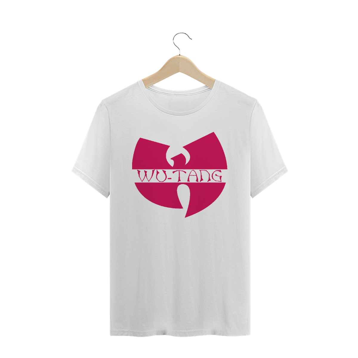 Nome do produto: Camiseta de Malha Quality Wu Tang Clan Logo Texto Tradicional Vermelho Escuro