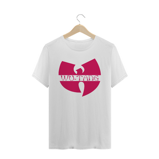 Camiseta de Malha Quality Wu Tang Clan Logo Texto Tradicional Vermelho Escuro