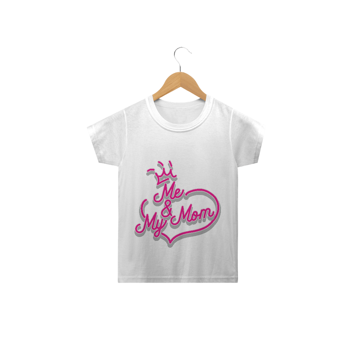 Nome do produto: Camiseta Classic Infantil Estampa Coração Frase Me & My Mom