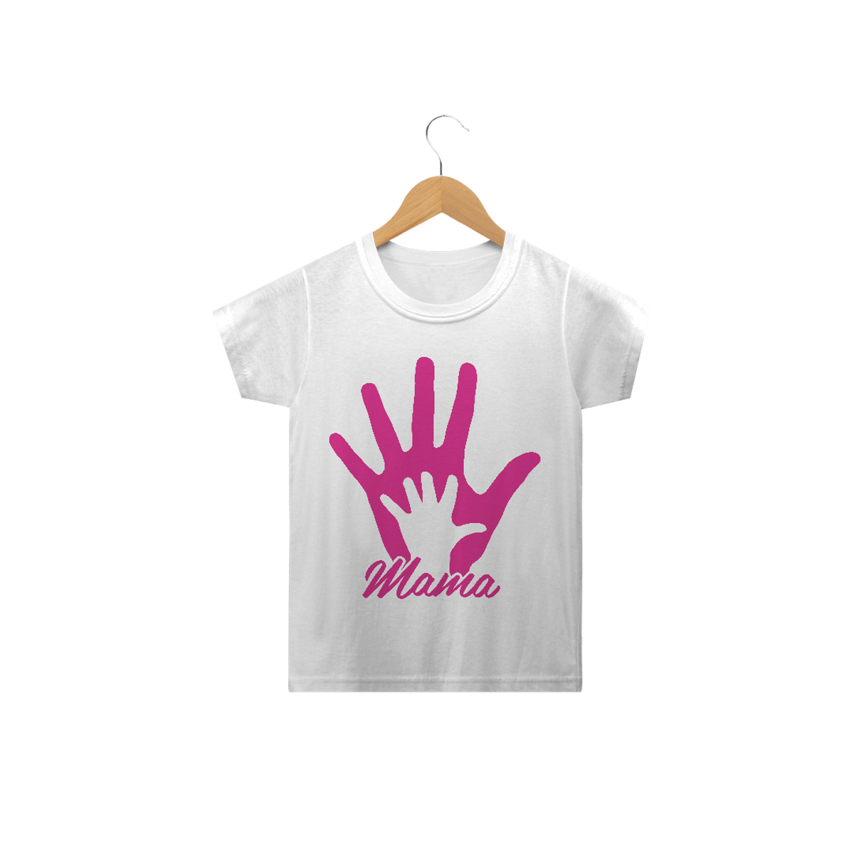 Nome do produto: Camiseta Classic Infantil Estampa Mão Mamãe