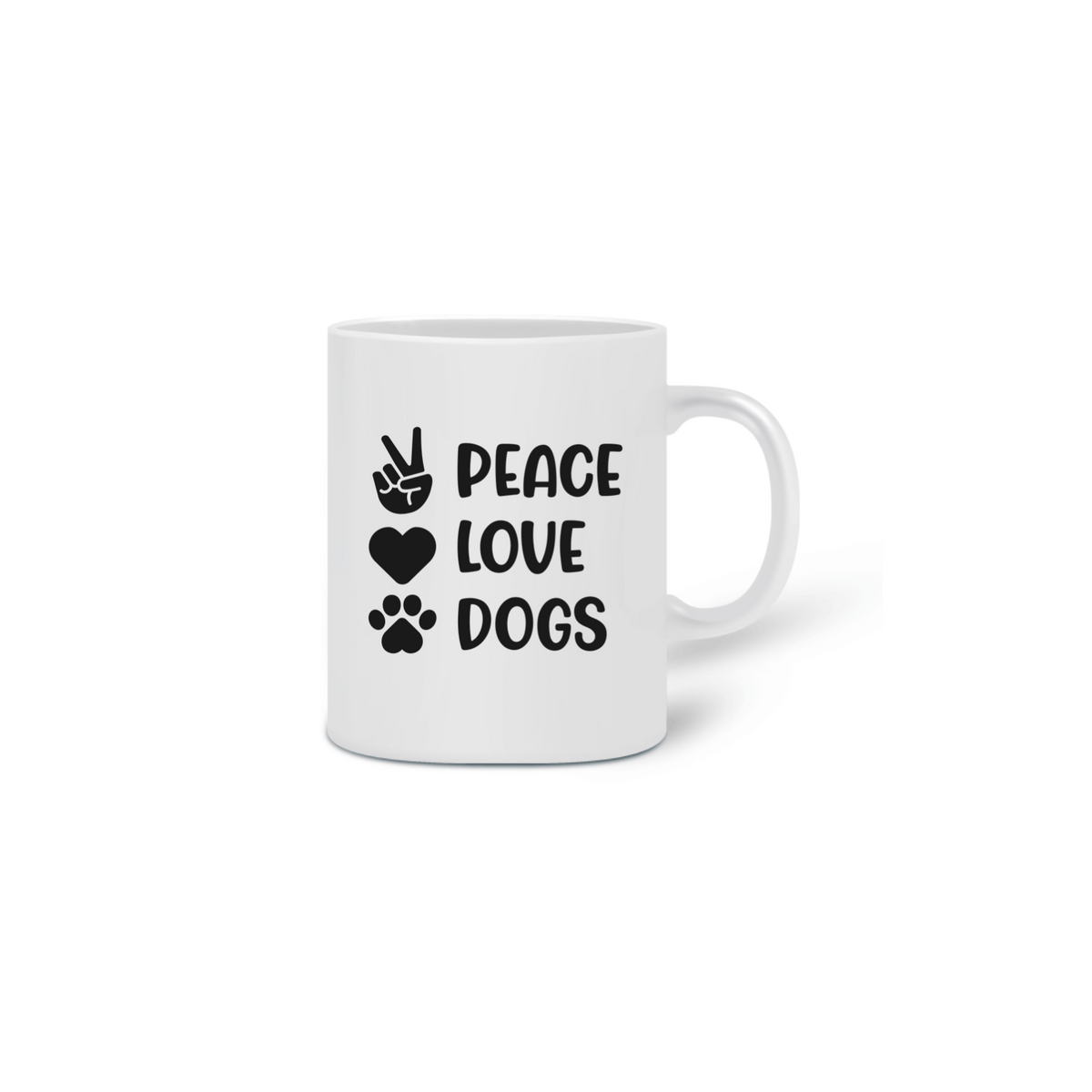 Nome do produto: Peace, Love, Dogs caneca