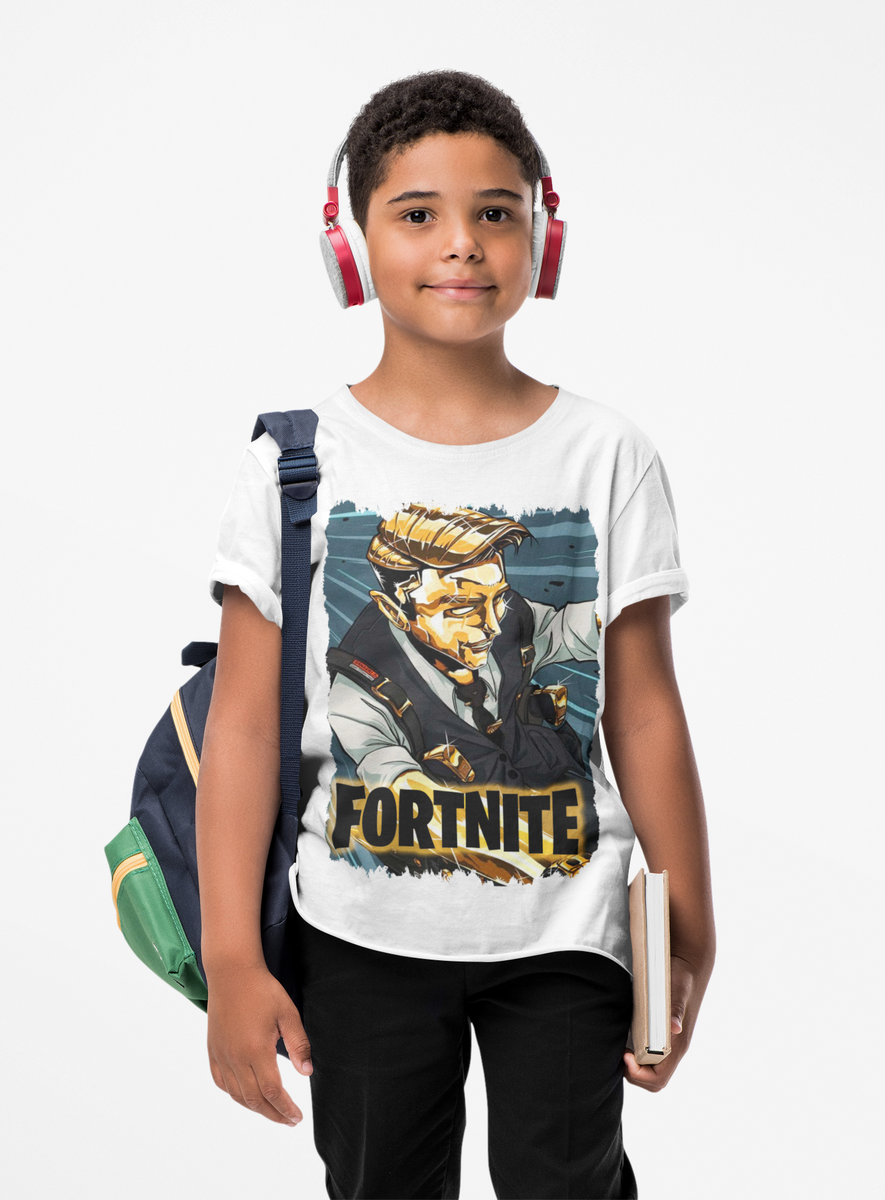 Nome do produto: camiseta fortnite skim de ouro infantil juvenil
