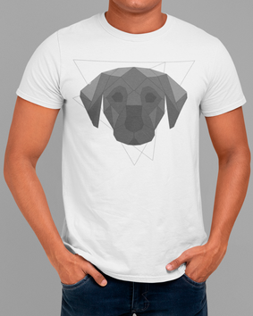 Camiseta Cachorro Cinza Geométrico