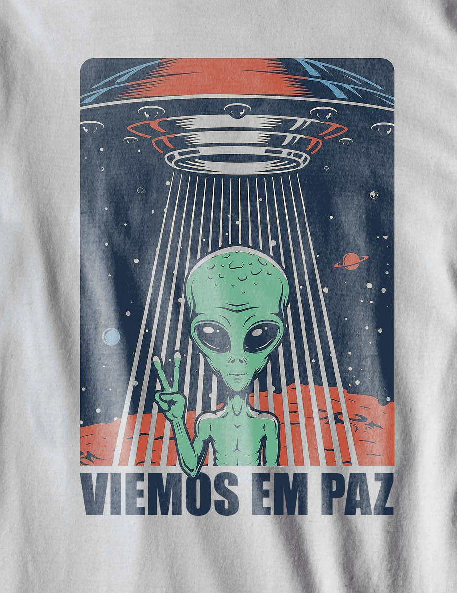 Nome do produtoCamiseta ET - Viemos em Paz - (unissex)