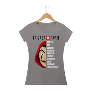 Nome do produtoCamiseta Baby Look La Casa de Papel City - Filmes/Séries TV