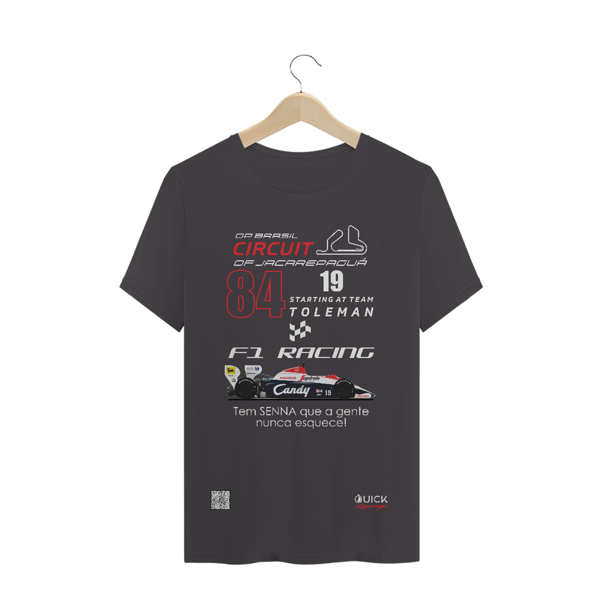 Nome do produto: T-Shirt Estonada Quick Racing | Estréia na F1 pela Toleman 1984.