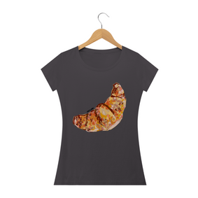 Camiseta estonada baby long feminina Croissant Pincelandu