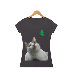 camiseta feminina la reina suri e a borboleta verde