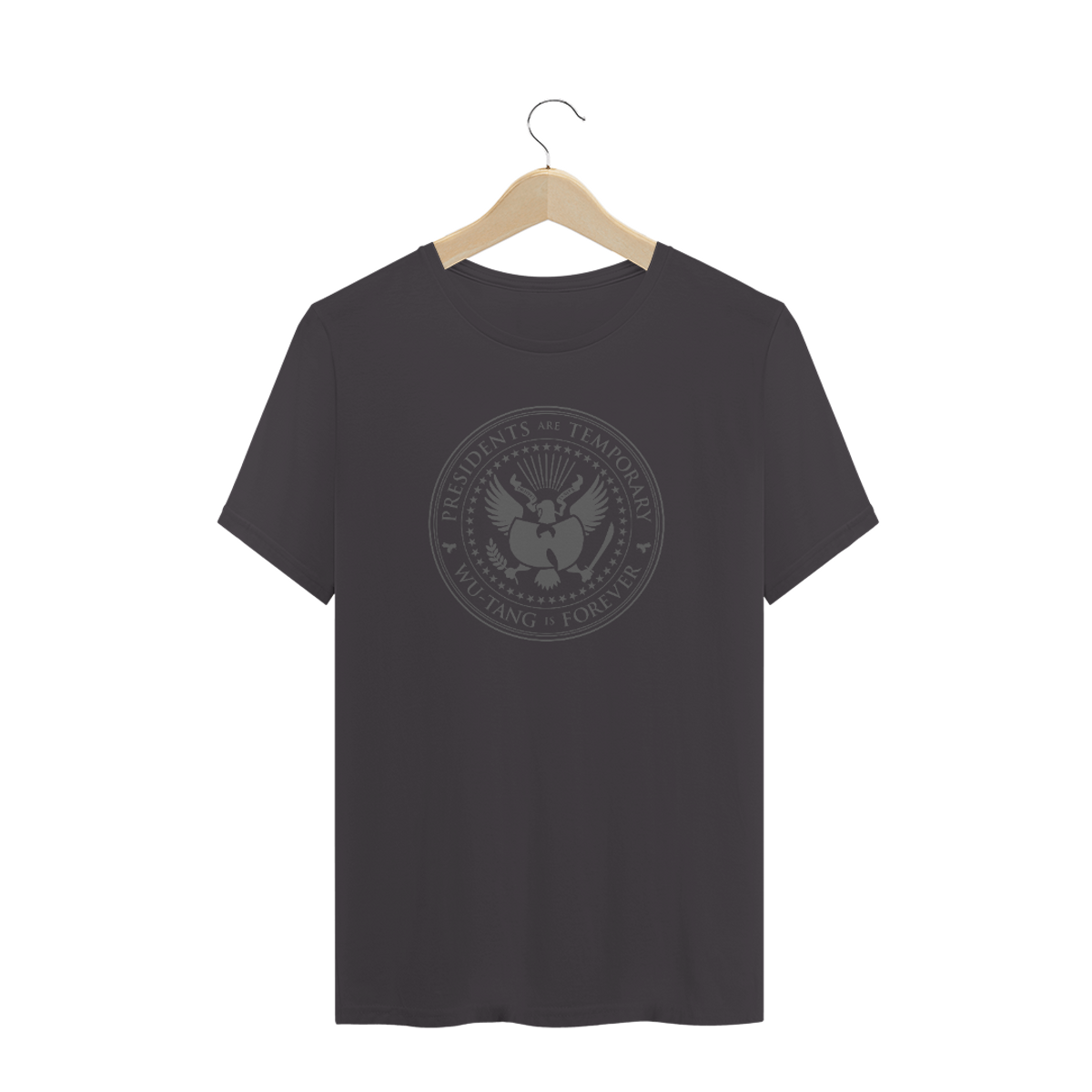 Nome do produto: Camiseta de Malha ESTONADA Pré-Lavada Wu Tang Clan Presidents Are Temporary Chumbo