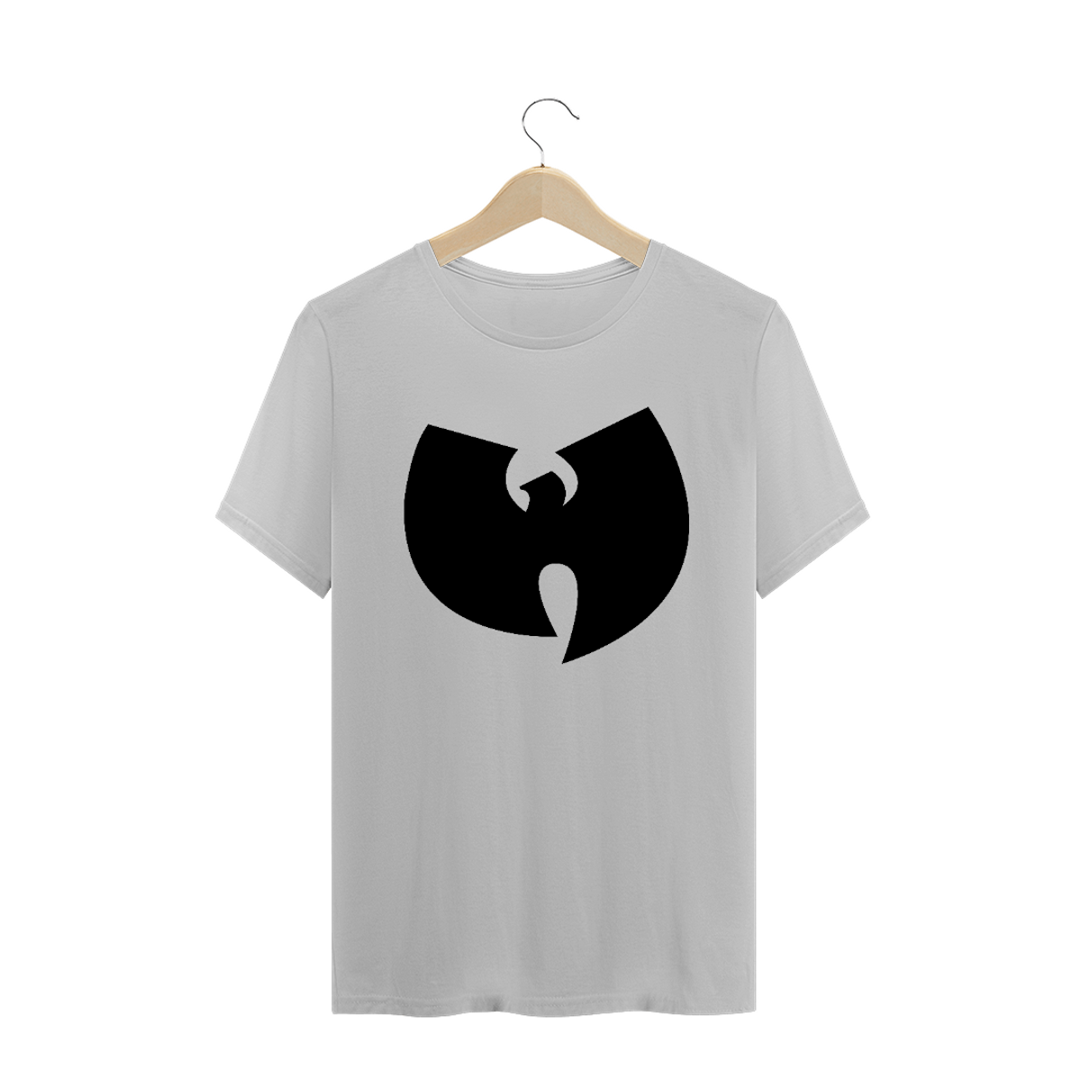 Nome do produto: Camiseta de Malha Wu Tang Clan Hip Hop PLUS SIZE Logo Tradicional Preto